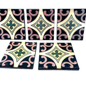 Five Vintage Tiles Monterey Catalina Arts & Crafts California Mexican 6X6